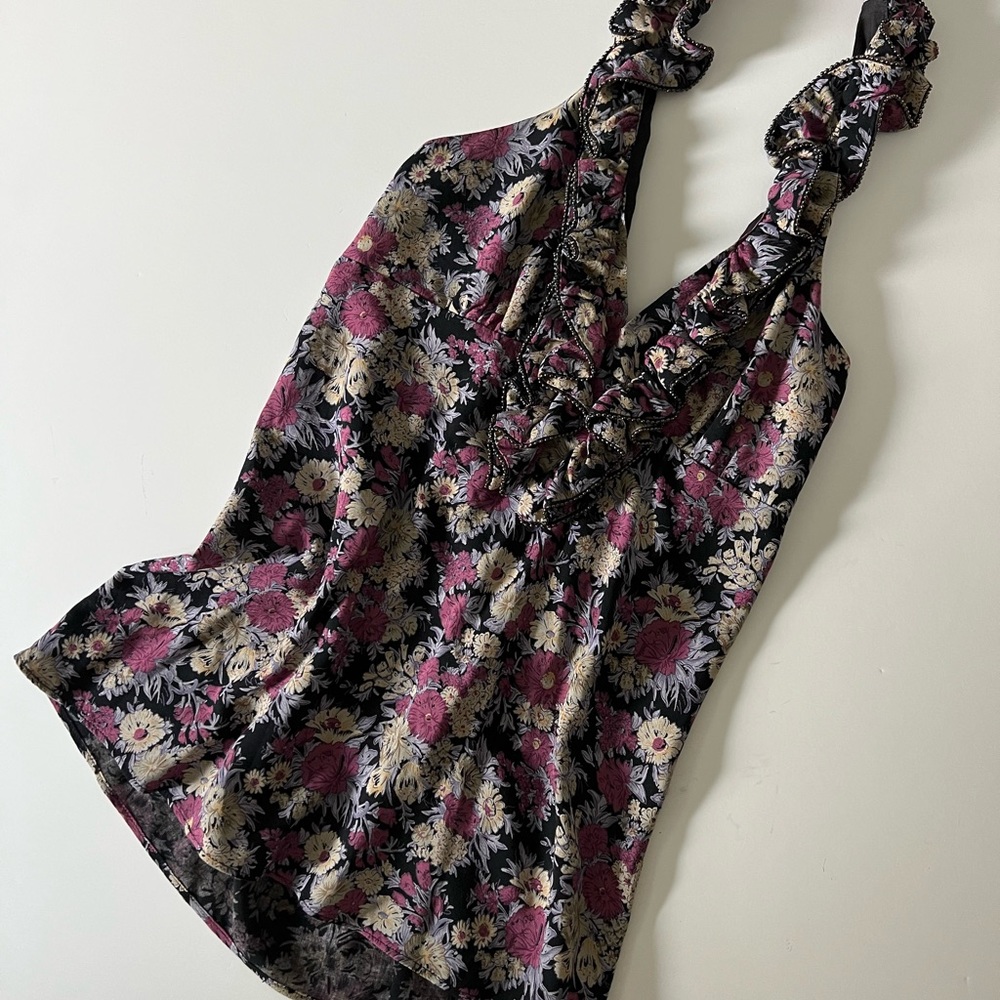 J. Robert Floral Halter Top Sz: S